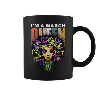 Womens March Birthday Queen Shirts For Women - African Black Girl Coffee Mug | Mazezy