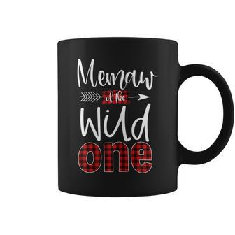 Womens Memaw Of The Wild One Buffalo Plaid Lumberjack 1St Birthday Coffee Mug - Seseable