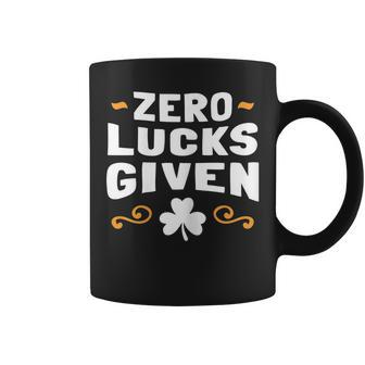 Womens Mens Lucky Irish Zero Lucks Given St Patricks Day Coffee Mug | Mazezy