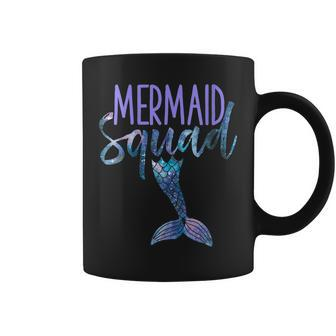 Womens Mermaid Squad Cute Funny Birthday Bridal Bachelorette Party Coffee Mug - Seseable