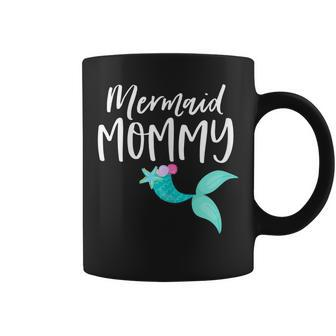Womens Mom Birthday Party Outfit Dad Mama Girl Mermaid Mommy Shirt Coffee Mug | Mazezy