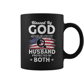 Womens Mom Blessed By God American Flag Mothers Day Coffee Mug - Thegiftio UK