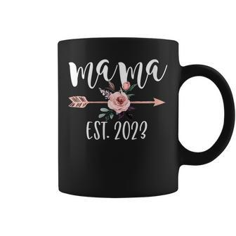 Womens Mom Est 2023 Promoted To Baby Mama Pregnant Women Expecting Coffee Mug | Mazezy