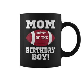 Womens Mom Of The Birthday Boy Football Lover Vintage Retro Coffee Mug - Seseable
