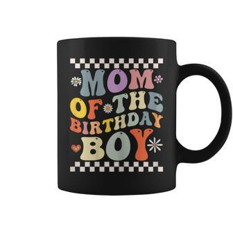 Womens Mom Of The Birthday Boy Groovy Vintage Coffee Mug | Mazezy