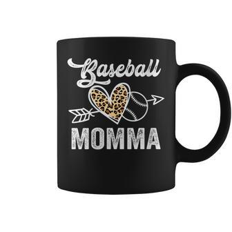 Womens Mothers Day Baseball Momma Leopard Women Coffee Mug - Thegiftio UK