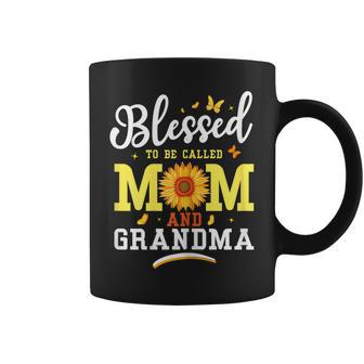 Womens Mothers Day Blessed To Be Called Mom Grandma Flower Funny Coffee Mug | Mazezy