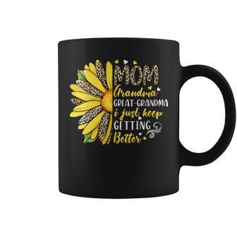 Womens Mothers Day For Mom Grandma Great Grandma Leopard Sunflower Coffee Mug | Mazezy