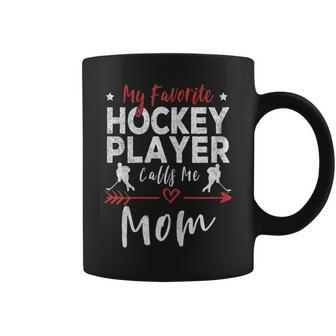 Womens My Favorite Hockey Player Calls Me Mom Hockey Player Mom Coffee Mug - Thegiftio UK