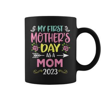 Womens My First Mothers Day As A Mom 2023 Happy Mothers Day Coffee Mug - Thegiftio UK