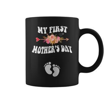 Womens My First Mothers Day Pregnancy Announcement New Mom 2023 Coffee Mug | Mazezy