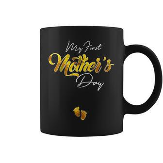 Womens My First Mothers Day Pregnancy Announcement Shirt Mom To Be V2 Coffee Mug | Mazezy CA