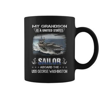 Womens My Grandson Is A Sailor Aboard Uss George Washington Cvn 73 Coffee Mug - Seseable