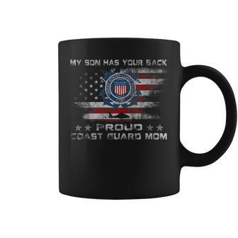 Womens My Son Has Your Back Proud Coast Guard Mom Gift Coffee Mug - Seseable