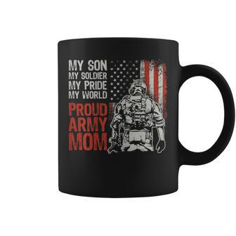 Womens My Son My Soldier Hero Proud Army Mom Us Military Mother Coffee Mug - Seseable