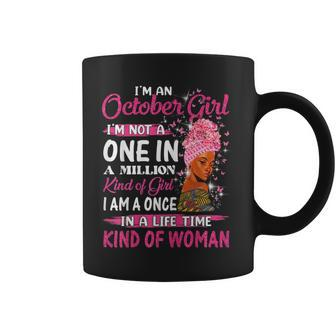 Womens October Girl Libra Birthday Gift Melanin Afro Queen Womens Coffee Mug - Thegiftio UK