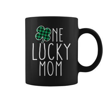 Womens One Lucky Mom St Paddys Day Funny Shamrock Mama Shirt Coffee Mug | Mazezy AU