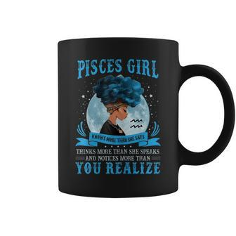 Womens Pisces Girls Black Queen February March Birthday Gifts Coffee Mug | Mazezy