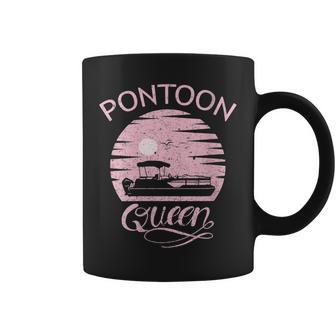 Womens Pontoon Queen Design Funny Pontoon Boat Lover Girls Boating Coffee Mug - Seseable