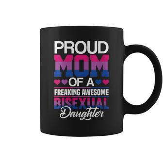 Womens Proud Mom Of A Bisexual Daughter Lgbt Pride Gift Coffee Mug - Thegiftio UK