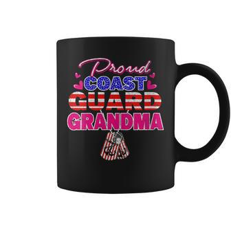 Womens Proud Us Coast Guard Grandma Dog Tags Military Grandmother Coffee Mug - Seseable