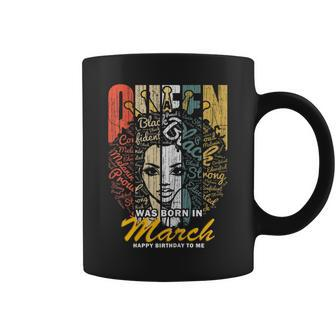 Womens Queens Are Born In March Shirts For Women - Birthday Girl Coffee Mug | Mazezy