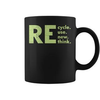 Womens Recycle Reuse Renew Rethink Crisis Environmental Activism Coffee Mug | Mazezy DE
