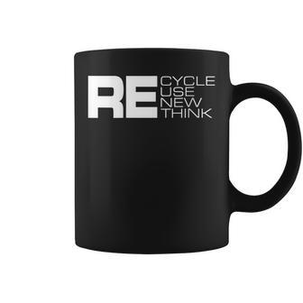 Womens Recycle Reuse Renew Rethink - Re Design Environment Activism Coffee Mug | Mazezy UK