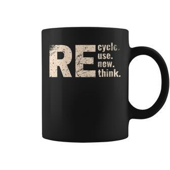 Womens Recycles Reuse Renew Rethink Crisis Environmental Activism Coffee Mug | Mazezy