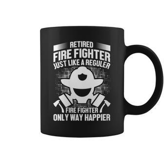 Womens Retired Fire Fighter Like Regular Fire Fighter Only Happier Coffee Mug - Seseable