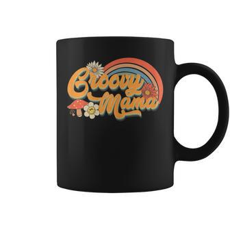 Womens Retro Groovy Mama Matching Family 1St Birthday Party Coffee Mug | Mazezy
