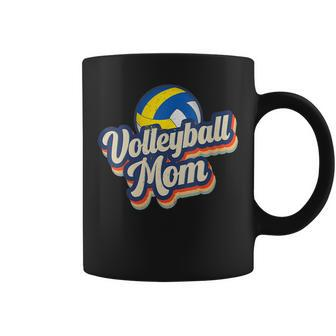 Womens Retro Volleyball Mom Funny Vintage Softball Mom Mothers Day Coffee Mug | Mazezy