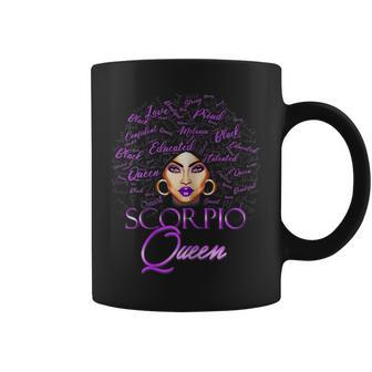 Womens Scorpio Queen Afro Melanin Girl Birthday For Black Women V2 Coffee Mug - Thegiftio UK