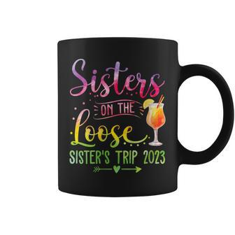 Womens Sisters On The Loose Tie-Dye Sisters Weekend Trip 2023 Coffee Mug | Mazezy