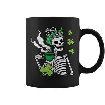 Womens St Patricks Day Woman Skull Coffee Saint Pattys Paddys Women Coffee Mug | Mazezy