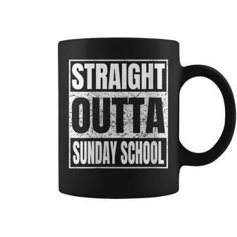 Womens Straight Outta Sunday School Class Of 2023 Funny Graduation Coffee Mug | Mazezy