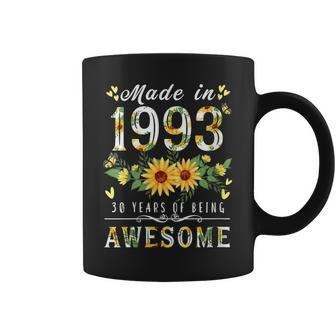 Womens Sunflower 30Th Birthday Gifts For Women Floral Best Of 1993 Coffee Mug | Mazezy AU