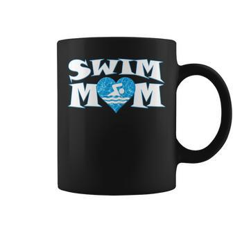 Womens Swim Mom Heart Shaped Pool Water Swimmer Swimming & Diving Coffee Mug - Thegiftio UK