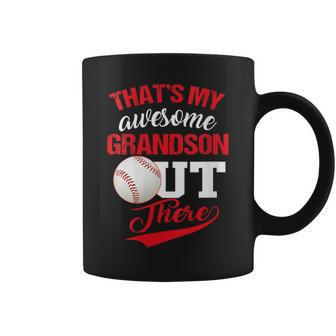 Womens Thats My Awesome Grandson Out There Baseball Lovers Coffee Mug | Mazezy