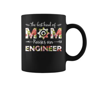 Womens The Best-Kind Of Mom Raises An Engineer Floral Mothers Day Coffee Mug - Thegiftio