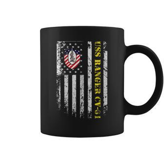 Womens Uss Ranger Cv-61 Flag Veteran Patriotic Veterans Day Coffee Mug - Seseable