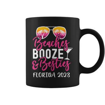 Womens Vacation Girls Trip Florida 2023 Beaches Booze And Besties  Coffee Mug