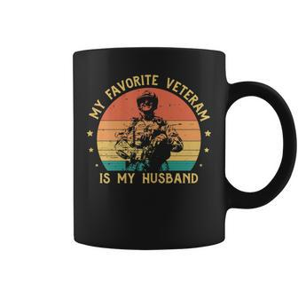 Womens Veteran Wife My Favorite Veteran Is My Husband Veterans Day Coffee Mug - Seseable