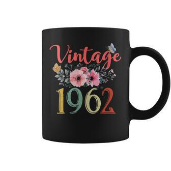 Womens Vintage 1962 Floral Funny 61St Birthday Awesome Since 1962 Coffee Mug - Seseable