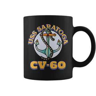 Womens Vintage Anchor Navy Aircraft Carrier Cv-60 Uss Saratoga Coffee Mug - Seseable