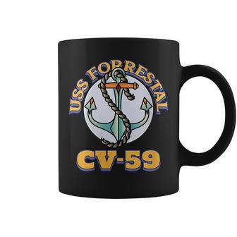 Womens Vintage Anchor Navy Aircraft Carrier Uss Forrestal Coffee Mug - Seseable
