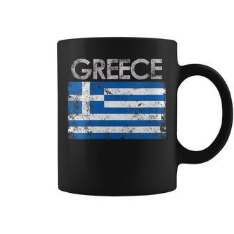 Womens Vintage Greece Greek Flag Pride Gift Coffee Mug - Seseable