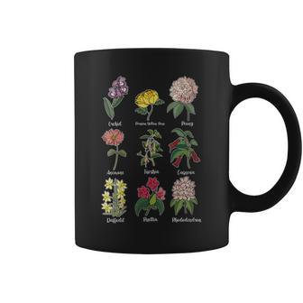 Womens Vintage Inspired Flower Botanical Plant Nature Garden Green Coffee Mug - Seseable