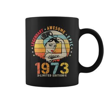 Womens Vintage Legendary Awesome Epic Since 1973 Retro Birthday Coffee Mug - Seseable
