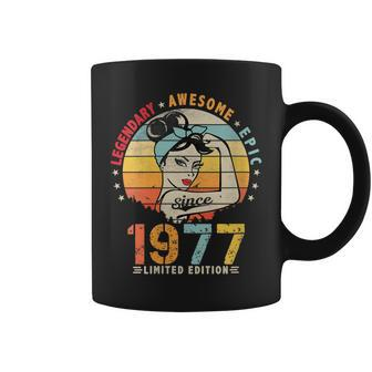 Womens Vintage Legendary Awesome Epic Since 1977 Retro Birthday Coffee Mug - Seseable